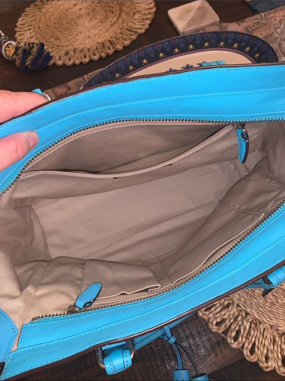Coach Legacy Candace Caryall Tote Handbag in Robins Egg Blue with COA - Picture 12 of 13